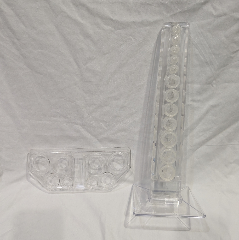 Set of 2 Acrylic makeup brush tower & blender sponge holder organizer Storage